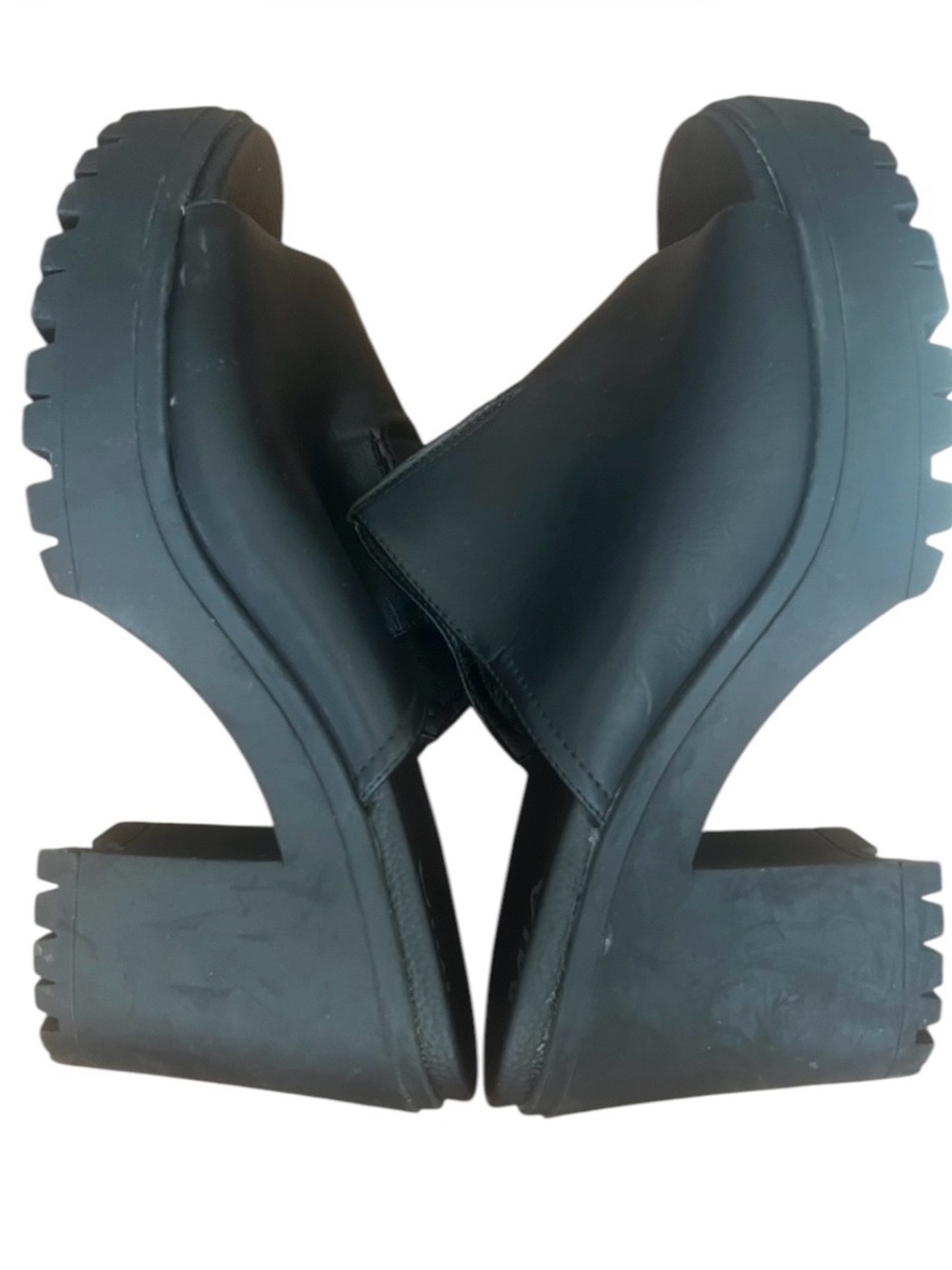 MIA Teenah Chunky Platform 90s Slip On High Heel Sandals Retro Blk SZ 9 - Picture 6 of 9